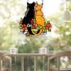 Stained Glass Cats Window Panel Stained Suncatcher Hanging Ornaments Home Decoration