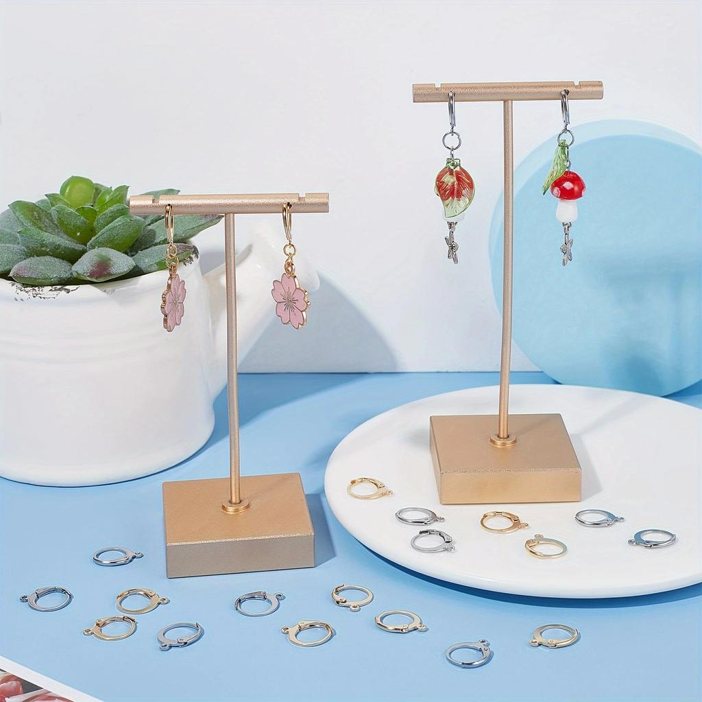 1 Box 18/48/90Pcs Earring Findings Kit Leverback Earring Hooks Hypoallergenic Huggie Lever Back Ear Wires for Jewelry Making Kit