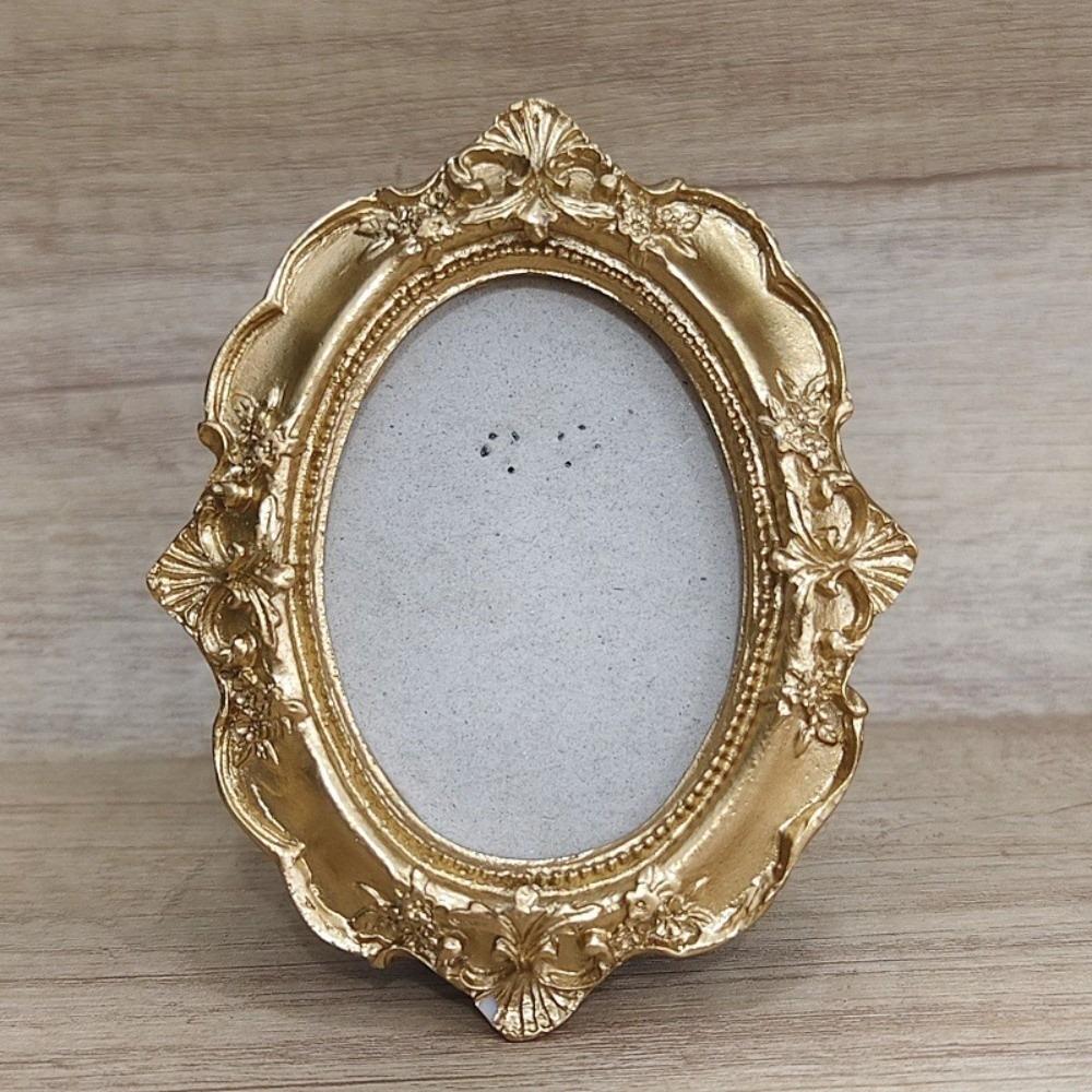 DIY Дисплей Винтажная Рамка для Фото Можно Поставить Смола Золотая Антикварная Рамка 10 см Мини Размер Барокко Декор Рамка Настольное Украшение