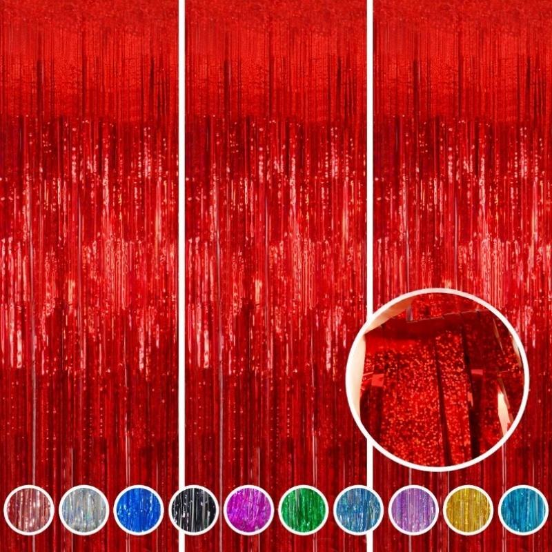 1/2/3Pack Glitter Party Backdrop Metallic Foil Tinsel Fringe Curtain Birthday Wedding Graduations Decoration Anniversary Photo. 5