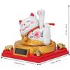 2.91x2.99x3.39in Solar Waving Lucky Cat Ornament  Entryway Indoor Statue