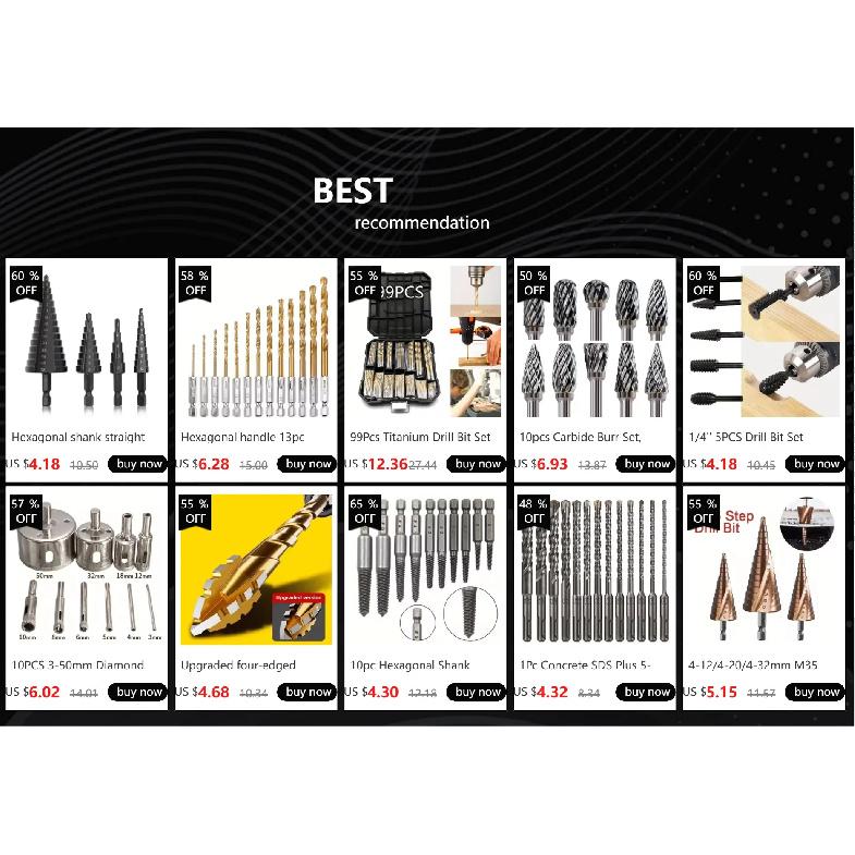 10pc Hexagonal Shank Broken Head Screw Extractor Screw Broken Head Screwdriver for Taking out Electric Drill Tool Set