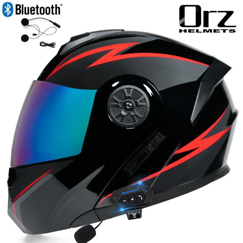 Orz Non Motorcycle Helmet Full Helmet Men's And Women's Dual Lens Electric Vehicle Bluetooth Uncover Half Helmet And Seasonal Helmet