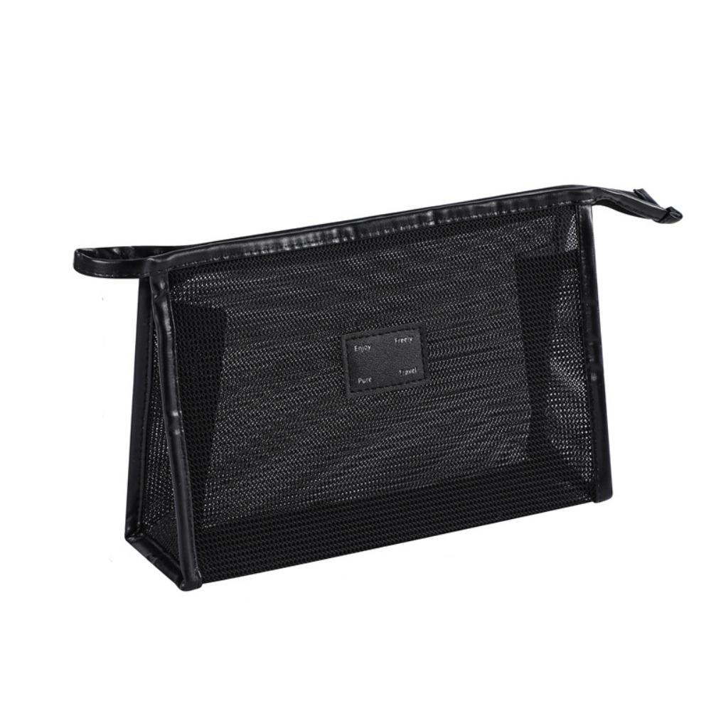 Square Transparent Mesh Cosmetic Bag Lightweight Storage Toiletry Bag  Camping