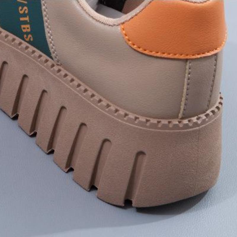 Retro Paired Small White Shoes Female Muffin Bottom Sports and Leisure Shoes Niche Thick Bottom Non-slip Wearable Low-top Board Shoes