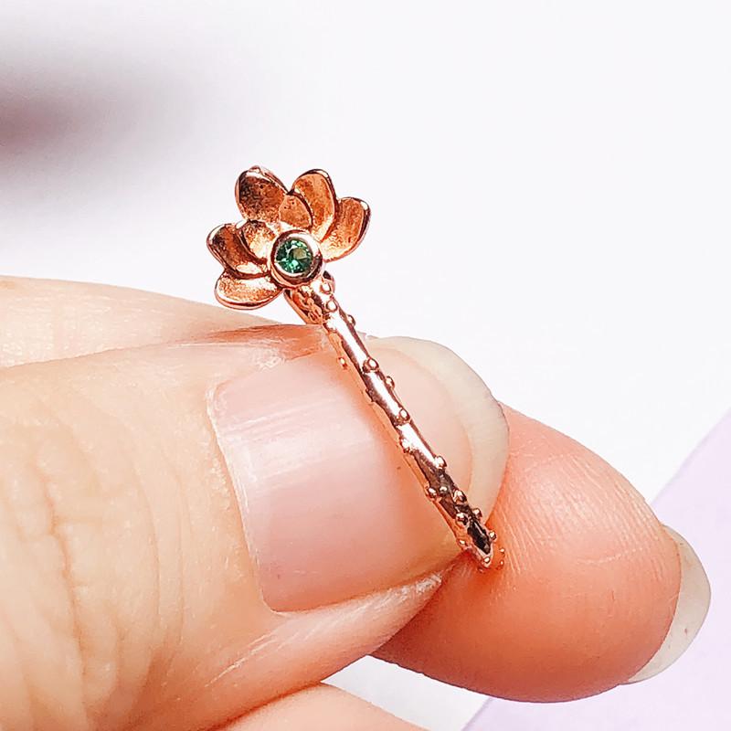 Клипса-цветок из стерлингового серебра S925 с жадеитом и янтарем, с застежкой-иглой