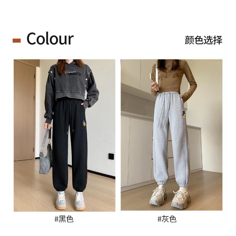 Sweatpants Women's Fleece Thickened Sweatpants Women's Autumn and Winter High-waisted and Thin Casual Pants Small Loose Leggings