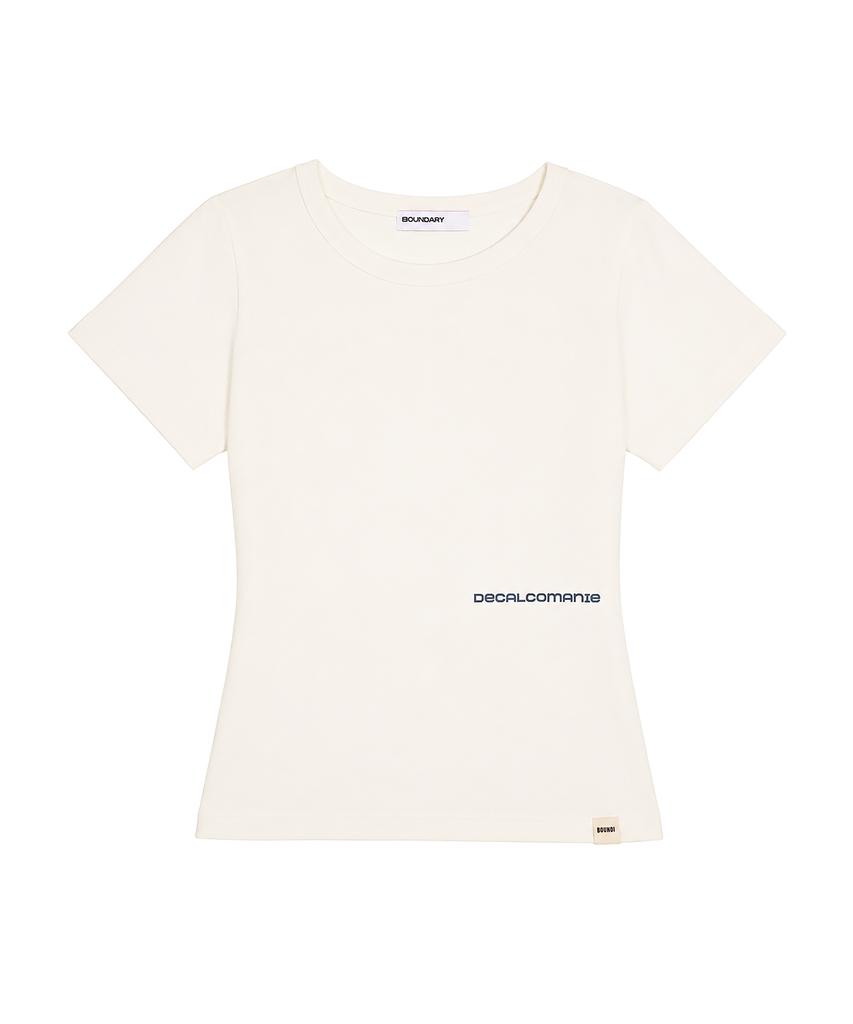 BOUNDARY Decalcomania Big Logo Back Print Short Sleeve T-Shirt [Ivory]