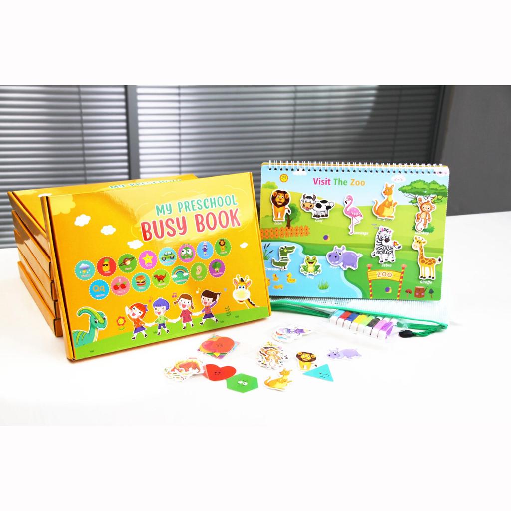 30 Themes Busy Books, Montessori Preschool Learning Activities Drawing Book Toddler Busy Book Preschool Workbook Binder Montessori Toy