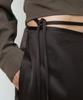 Ihr Wrap Tie Satin Skirt / Dark Brown