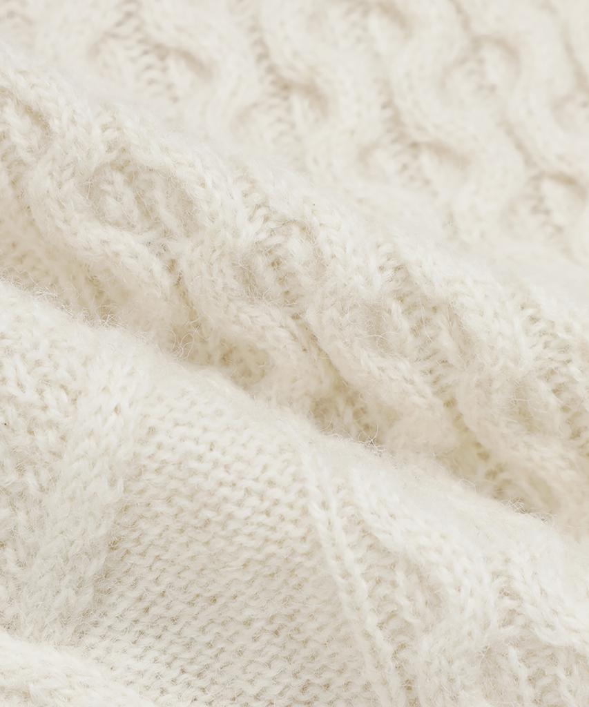 BROOKS BROTHERS Aran Cable Sweater (Ivory) (Bbwrmf4512Bew)