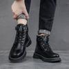 Модная мужская обувь 2024 Осень/Зима Новая корейская версия Рабочие ботинки Повседневная мода Толстая подошва Высокий верх Модные ботинки
