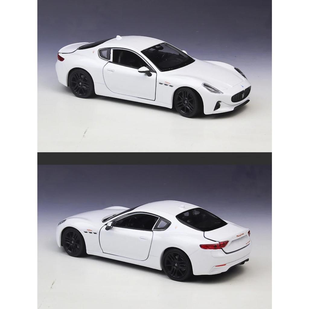 Welly 1/24 2023 Maserati Granturismo Folgore Coupe Alloy Sports Car Model Diecasts Metal Racing Car Vehicles Model Kids Toy Gift