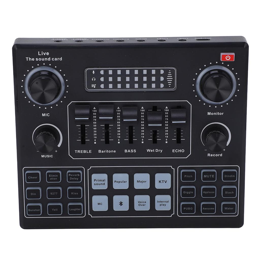 Двухканальная звуковая карта для прямой трансляции, Bluetooth аудиомикшер-конвертер с зарядным кабелем, батарея 800 мАч