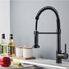 360°Swivel Spout Kitchen Sink Mixer Taps Black Brass Faucets for Kitchen Sink Single Lever Pull Out Hot Cold Water Crane