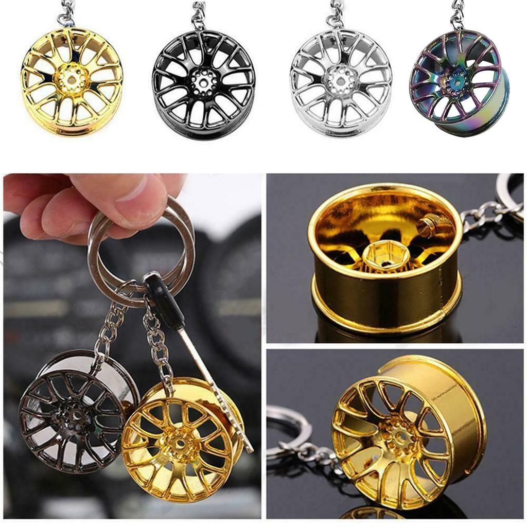 Брелки с ободом колеса, креативные автозапчасти, автомобильный брелок, брелки, кольца, декоры