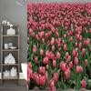 Tulip Flower Shower Curtain, Bathroom Decorative Shower Curtain, Waterproof Shower Curtain with Hooks