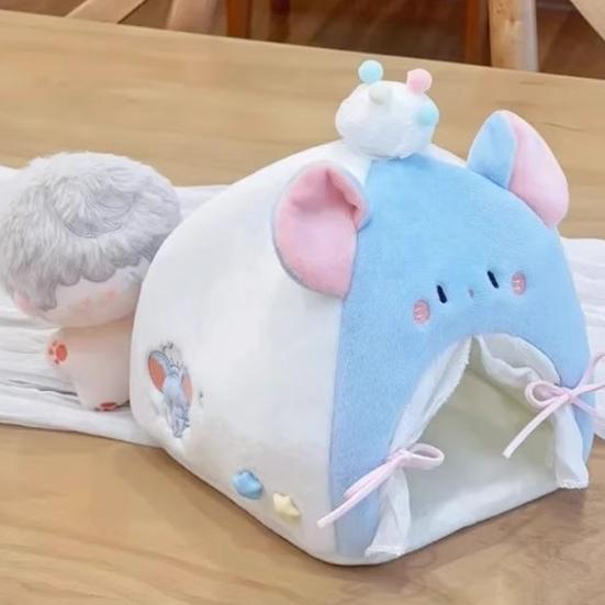Кровать для кукол для детского игрового домика Игрушки Воображаемая форма животного Плюшевая кровать для кукол для творческих ролевых игр И уютная комнатная игрушка