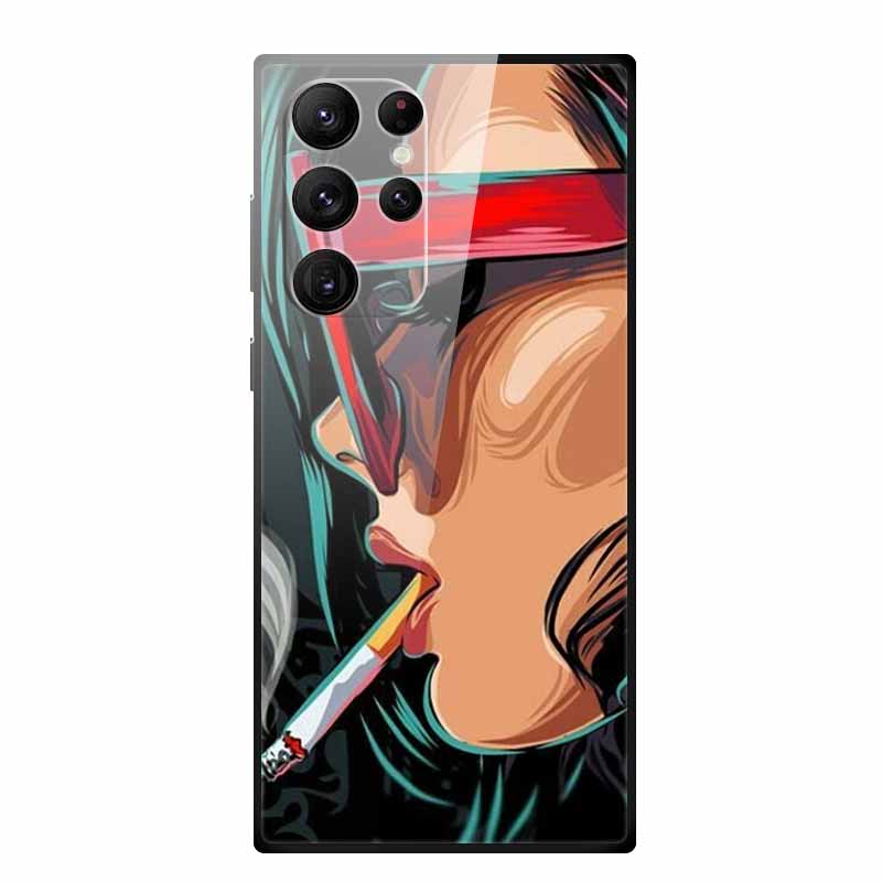 Tempered Glass Case For Samsung Galaxy S25 Ultra Case S 25 Ultra Hard Back Cover Soft Bumper For Samsung S23 S22 S24 Ultra Case
