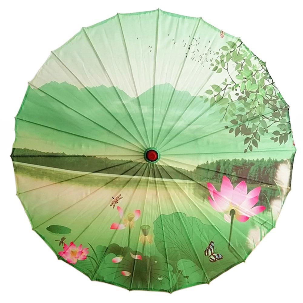 Waterproof Silk Cloth Women Umbrella Rain Proof Costume Parasol Flower Oil Paper Umbrella Party