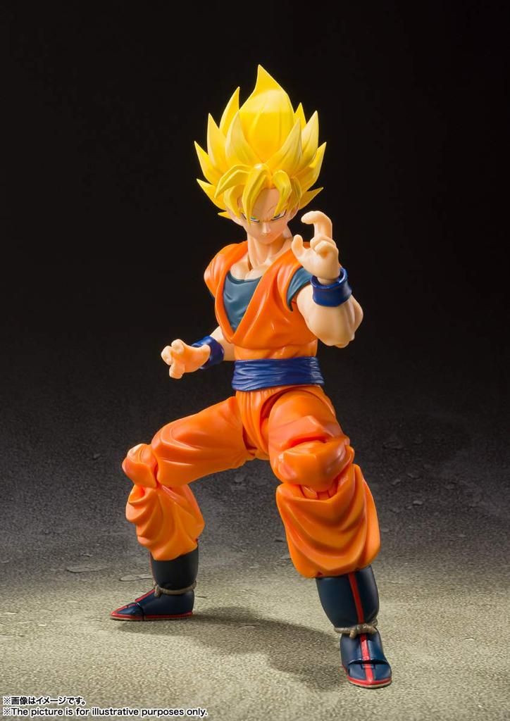 TAMASHII NATIONS Dragon Ball Z Super Saiyan Full Power Son Goku 140 мм окрашенная подвижная фигурка SHFiguarts приблизительно. ПВХ и АБС