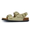 Fashion Gladiator Rear Strap Cork Sandals Women Thicken Soled Brand Couples Travel Beach Sandales Flat Shoes Buckle Belt Clogs Sandalias