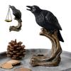 Resin Crow Statue Gothic Raven Ornament Halloween Prop Shelf Desk Home Decor Figurine 10.43in