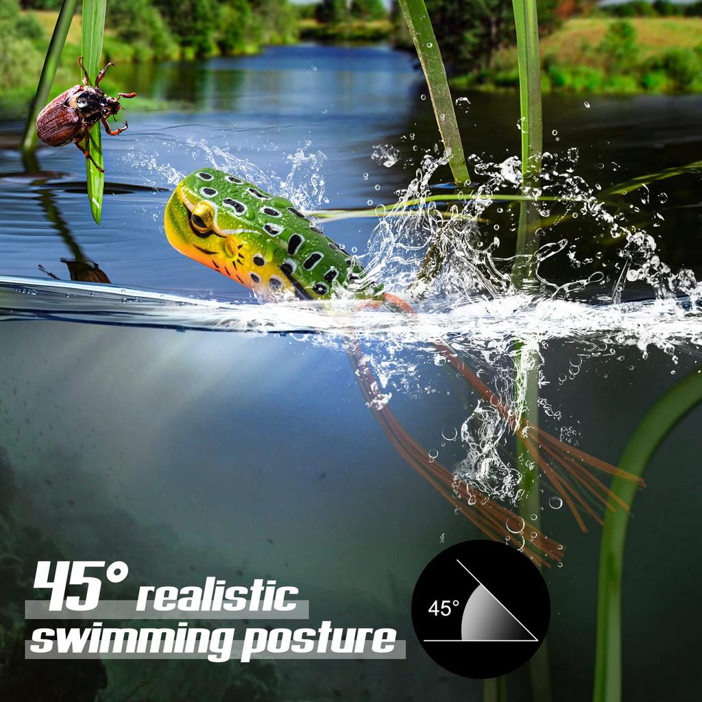 Goture Приманка Лягушка Поппер Тип 10 Штук Набор Приманок Мягкая Приманка Лягушка Приманка Лягушка Змееголов Приманка для Рыбалки Искусственная Приманка Ловля Басса Морская Пресноводная