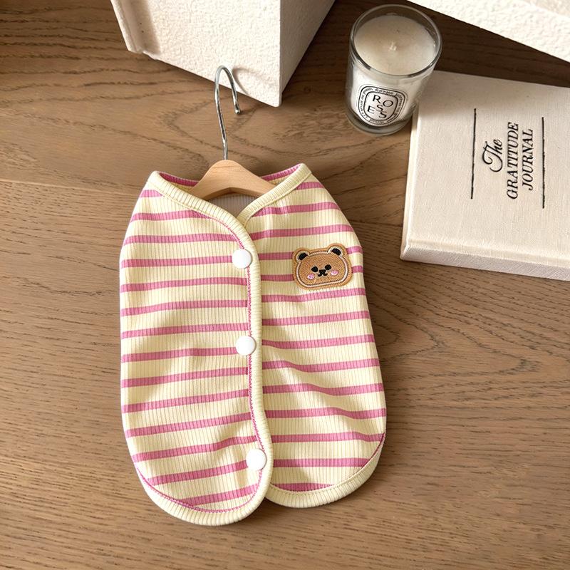Puppy clothes Spring clothing Thin puppies Summer dog pet bipods Breathable crew neck small vest Travel than bears