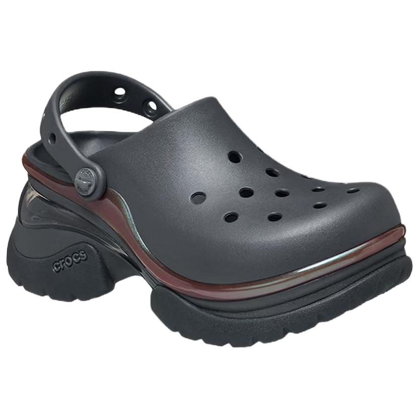 Crocs Женские повседневные ретро-сабо Little Dolphin, черные, песочно-серые 212811-0LD