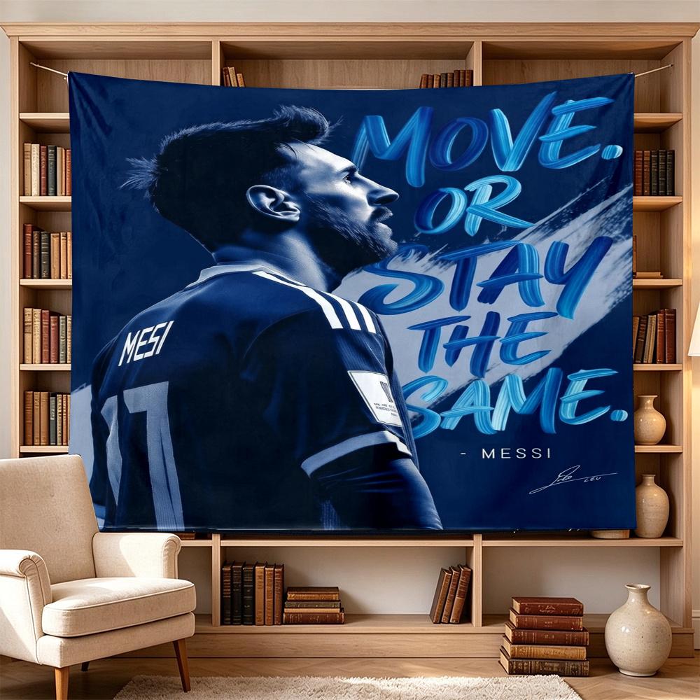 Messi Move Stay Same Large Size Wall Tapestry, Room Aesthetic Decor for Living Room Party Background