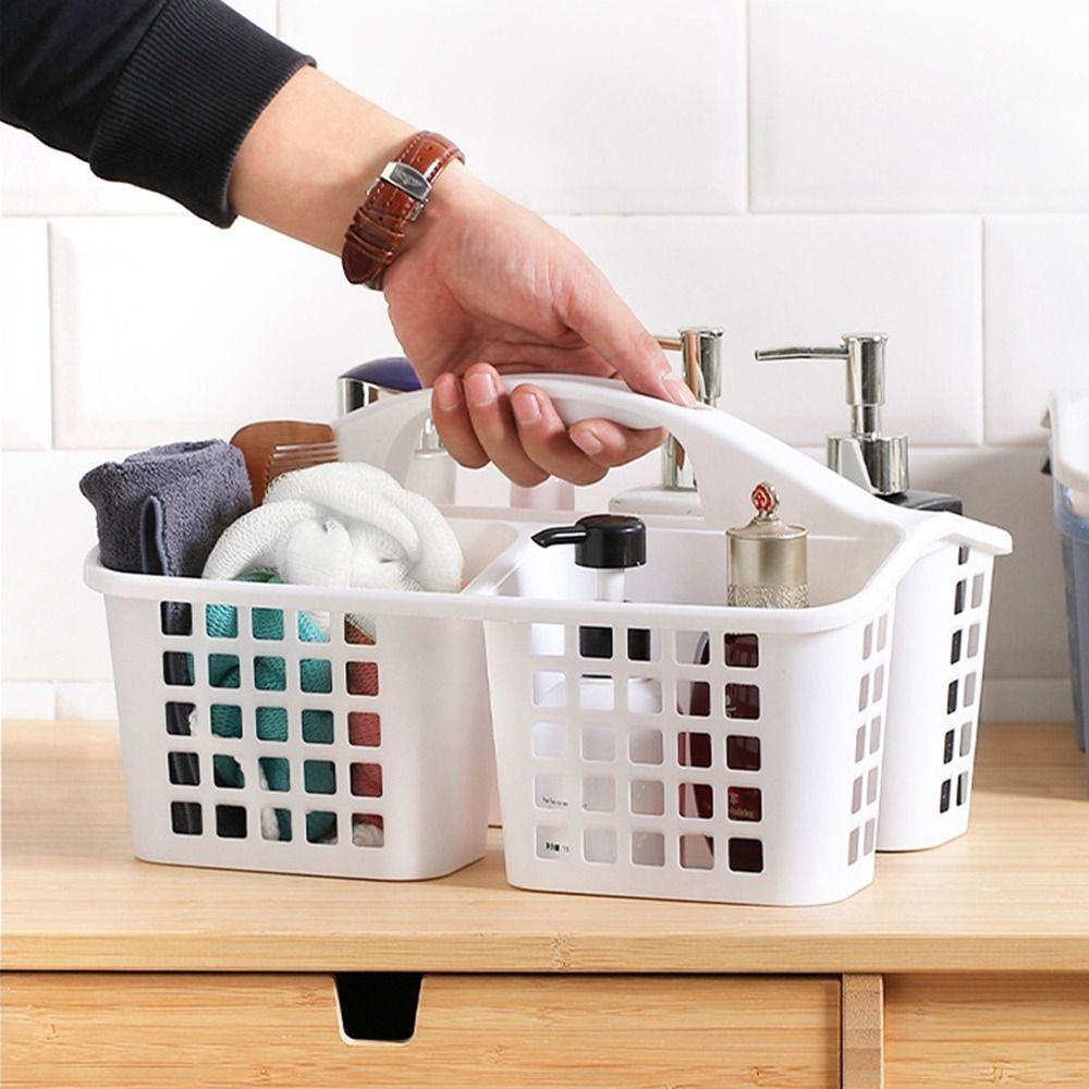 Plastic Toiletries Organizer Box Hollow Out Storage Basket Multifunctional Shower Basket Bathroom