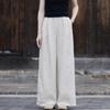 Autumn Women's Cotton-Linen Wide-Leg Casual Pants - Loose, Thin, Long Sand-Wash Style