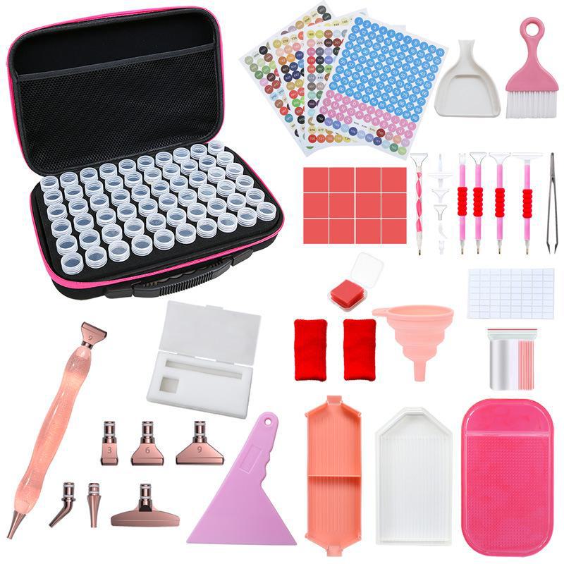 Diamond Painting Tool Set Storage Bag - 60 Grid Round Bottle Packaging Handbag