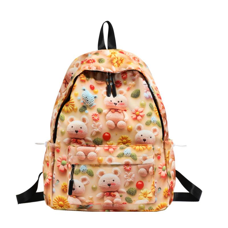 Backpack 2025 New Japanese Soft Girl Fashion Picture Backpack Large Capacity Casual Versatile Student Schoolbag Tide