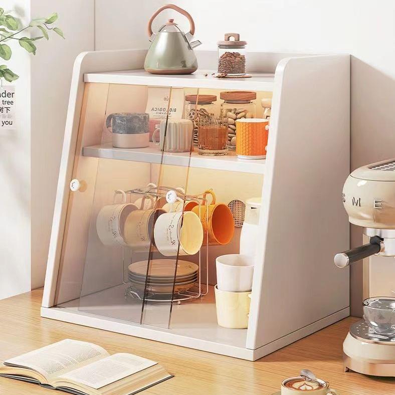 Kitchen Storage Rack Kitchen Acrylic Cup Storage Cabinet Desktop Storage Box Cup Shelf Tea Set Storage Rack Dustproof Cup Holder