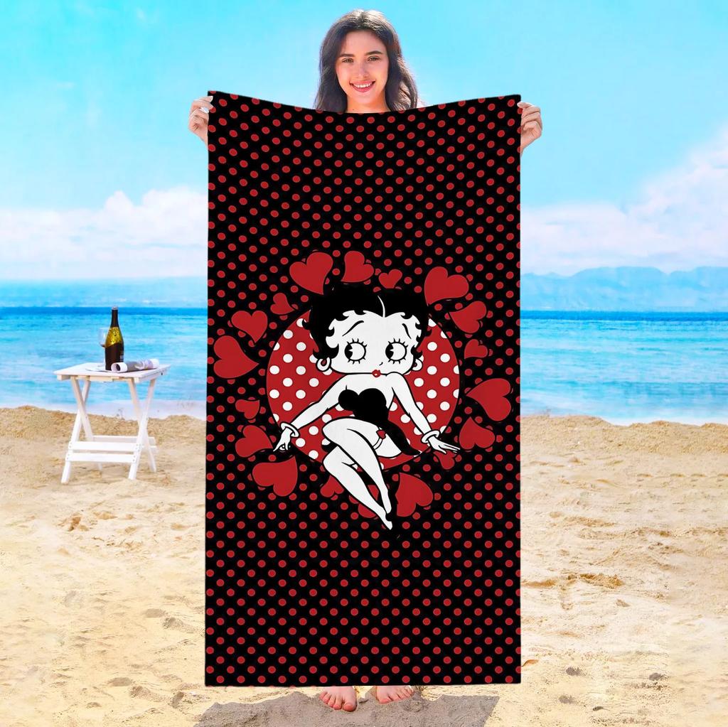 Cute Girls B-Bettys Boops Beach Towel Sauna Swimming Pool Bath Towels Bathroom For Home Playa Travel Spa Baby Microfiber Gym Sea
