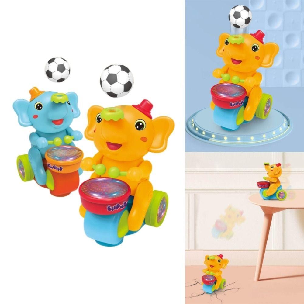 LED Light Drumming Elephant Toy Sensory Activity Kid Musical Toy Parent Child