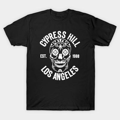 Мужская черная футболка с принтом Череп Cypress Hill Печать на трансферной бумаге без вырезания Хлопковая футболка