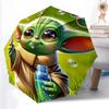 1pc Sturdy 8-Bone Auto Umbrella, Yoda Green Flower Umbrella, Digital Printed, Foldable Umbrella for On-the-Go Outdoor Use