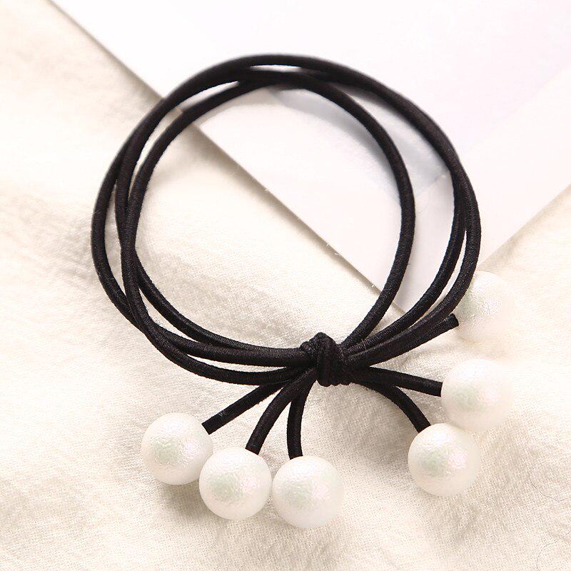 Multicolor Pearls Hair Holders Rubber Bands Elastic Girl Ponytail Tie Gum Hair Accessories Headwear