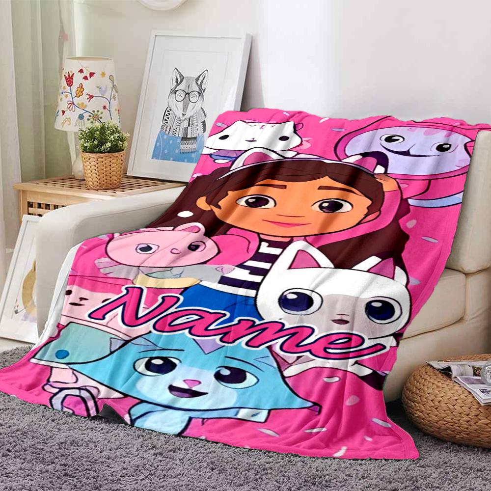 Customiz Name Personality Gabby's Dollhouse Blanket Soft &Warm Sofa Office Bed Travel Lunch Break Blanket, Gift Suitable All Seasons