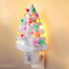Resin Christmas Tree Night Light US Plug Bedside Lamp Vintage Christmas Mood Light  Bedroom