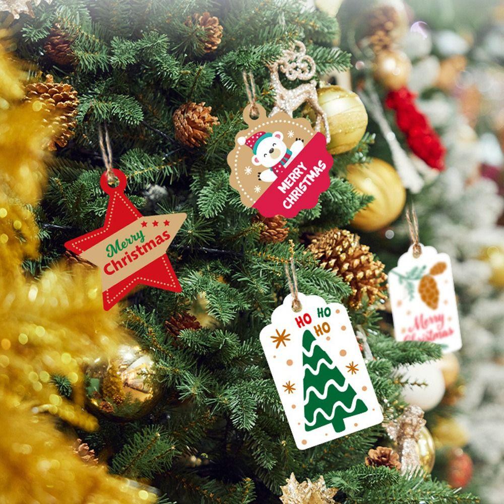 Повесьте открытки с Рождеством Теги Рождественская елка Снежинка Упаковка Подвесные этикетки Санта-Клаус Снеговик