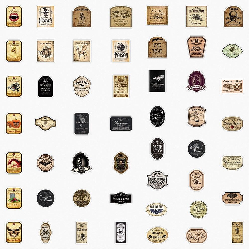 10/50 шт., ретро, ​​готика, аптекарь, фармацевт, ведьма, водонепроницаемые наклейки, автомобильный дорожный багаж, гитара, холодильник, крутая наклейка с граффити