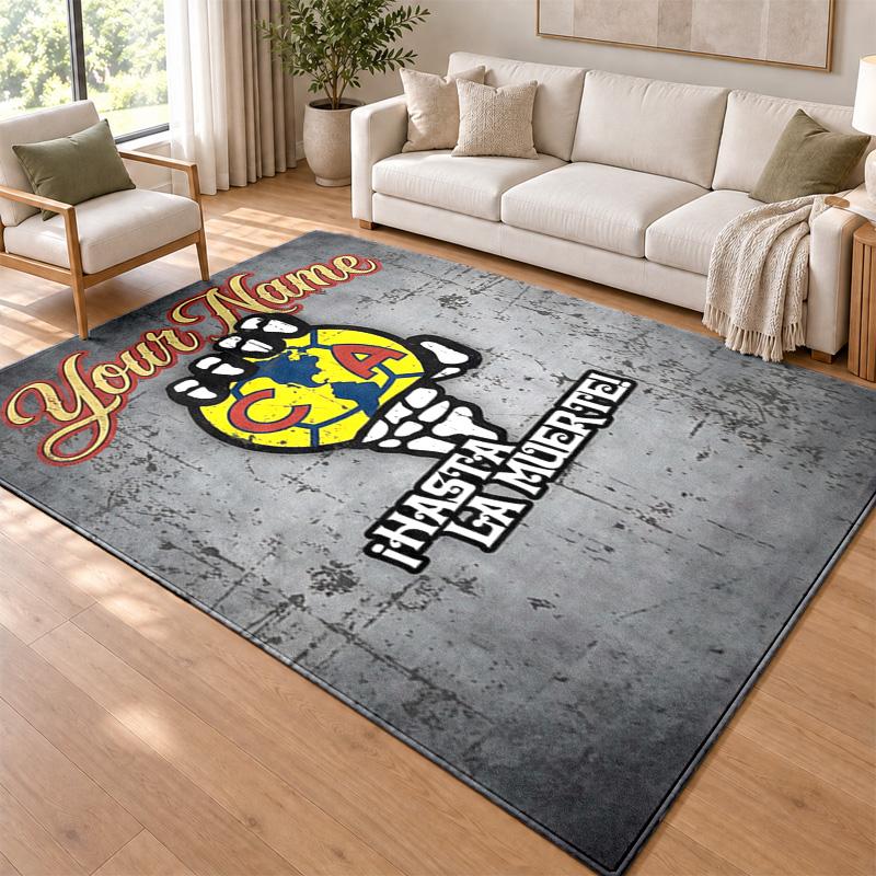 Club America Custom Name Personalized Rug Non‑Slip Doormat Floor Carpet Housewarming Birthday Gift for Family Friends