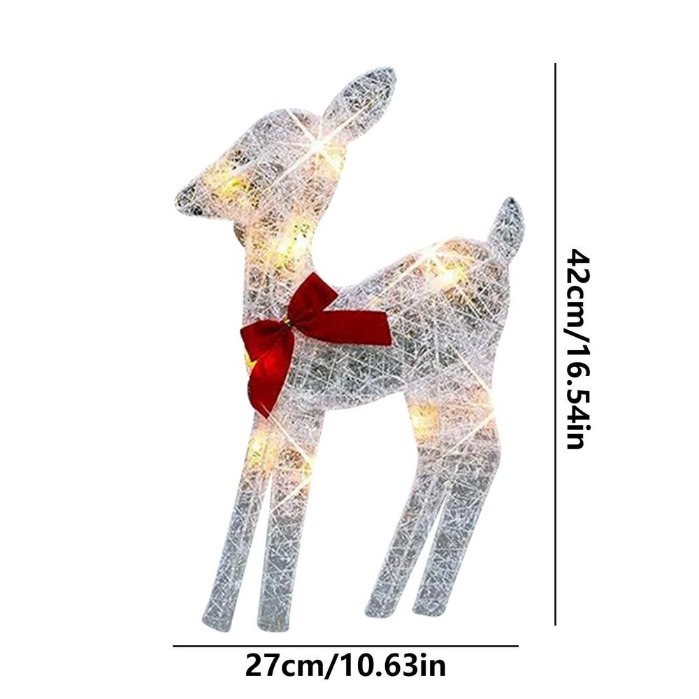 Светящийся Рождественский Олень Рождественский Садовый Декор со Светодиодной Подсветкой Сияющий Блестящий Олень Рождественское Украшение для Дома Улицы Двора