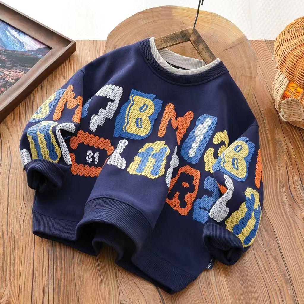Тонкий пуловер-свитшот для мальчиков Весна/Осень 2024 - Отличный базовый слой для детей среднего/большого размера