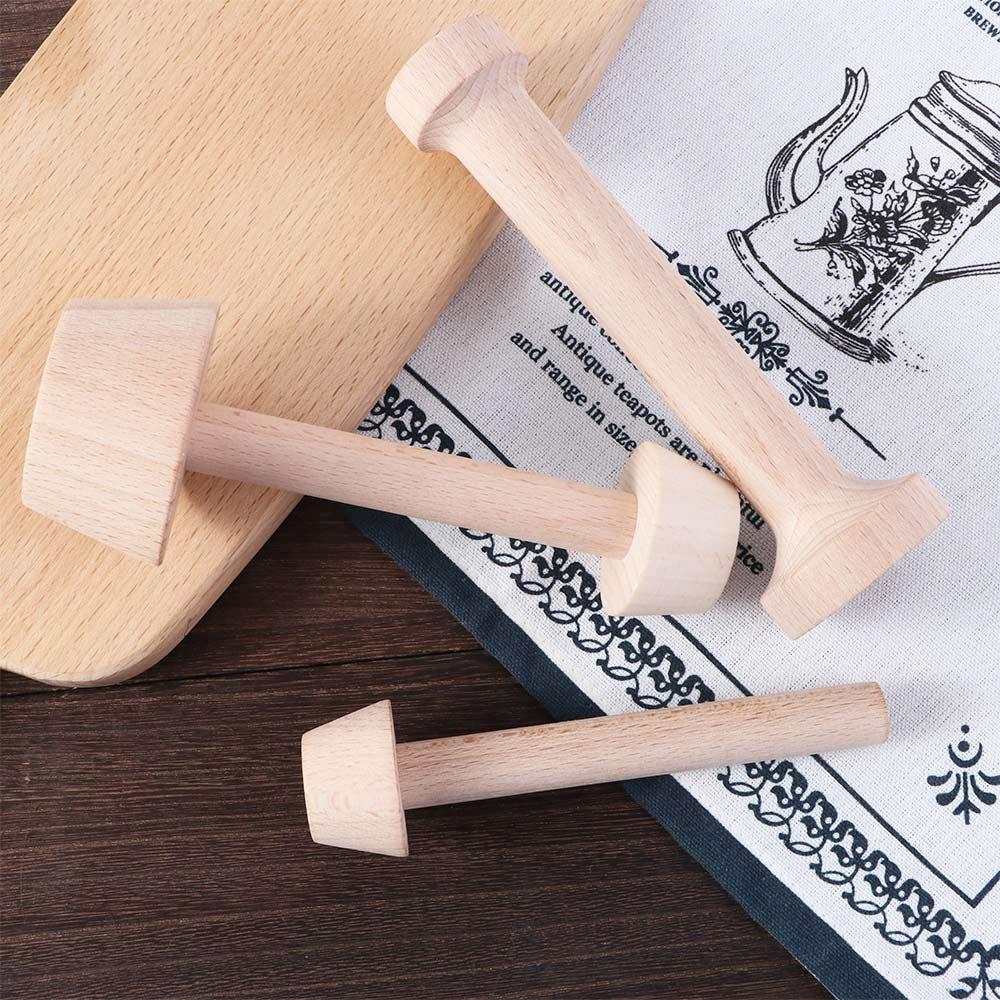 Home Baking Egg Tart Pusher Wooden Portable Eggtart Mold Tart Tamper Dough Press Pastry Tools