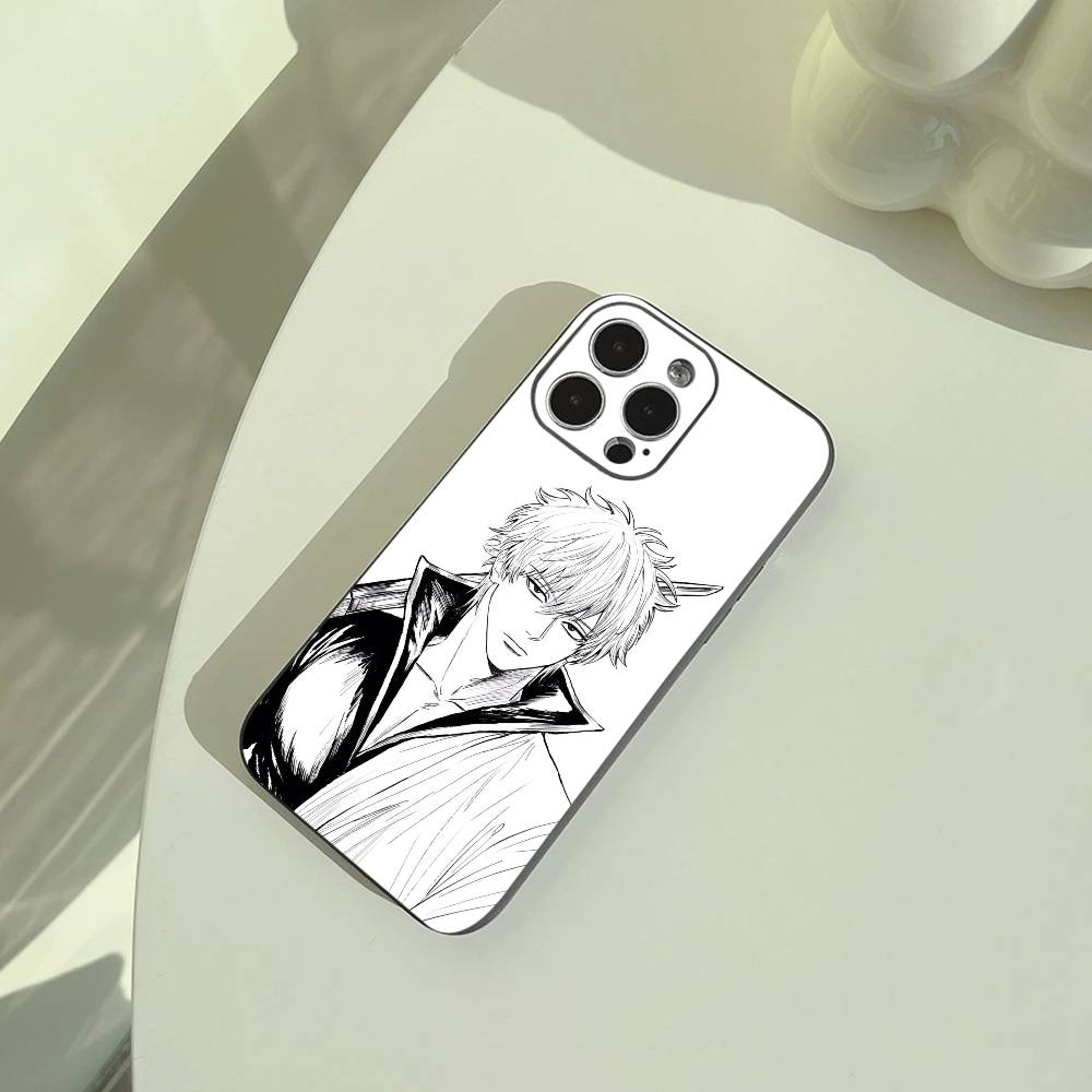 G-Gintama-Гинтоки Саката Чехол для телефона для iPhone 17,16,15,14,13,12,11 Pro Max,16Plus,XS Мягкий черный чехол